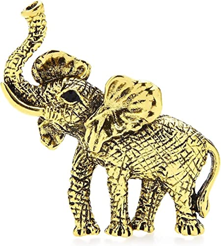 Sicherheitsnadel-Zubehör, Schmuck, Vintage-Elefant-Broschen, Damen, Unisex, Tier-Party, lässige Broschennadeln, Geschenke, Broschen for Frauen (Color : Vintage Gold) von SHOUKAII