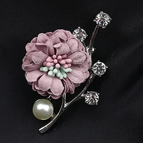 Vintage Süße Strass Blumen Broschen Männer Anzug Schal Revers Pins Bräutigam Hochzeit Abendessen Brosche Zubehör Geschenk (Color : B) von SHOUKAII