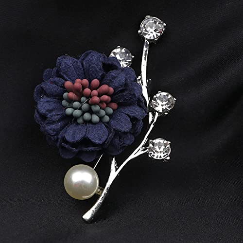 Vintage Süße Strass Blumen Broschen Männer Anzug Schal Revers Pins Bräutigam Hochzeit Abendessen Brosche Zubehör Geschenk (Color : C) von SHOUKAII