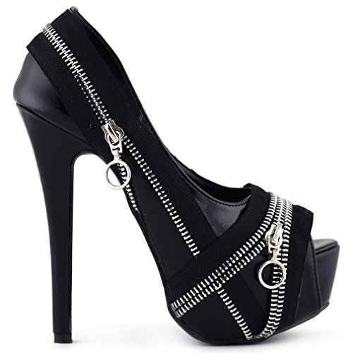 SHOW STORY Abend Club Party Brautjungfern Kleid Prom Schuhe, LF80836BK36,36EU, schwarz von SHOW STORY