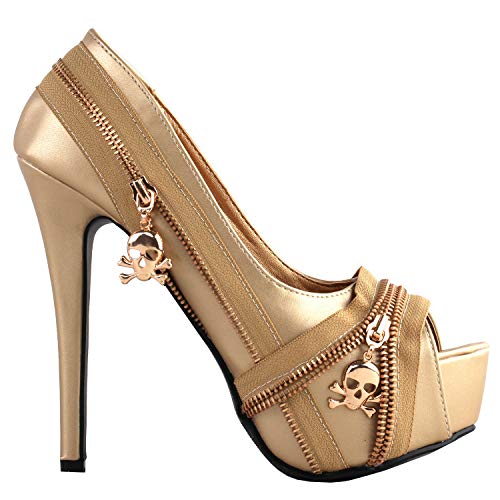 SHOW STORY Classic 6" 6 inch Designer Cute Highest Shoes,LF80836CJ39,39EU,Gold von SHOW STORY