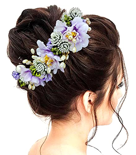 SHREEMEE Frauen Künstliche Blume Haarschmuck und Haarnadel für Mädchen & Frauen, Lila von SHREEMEE