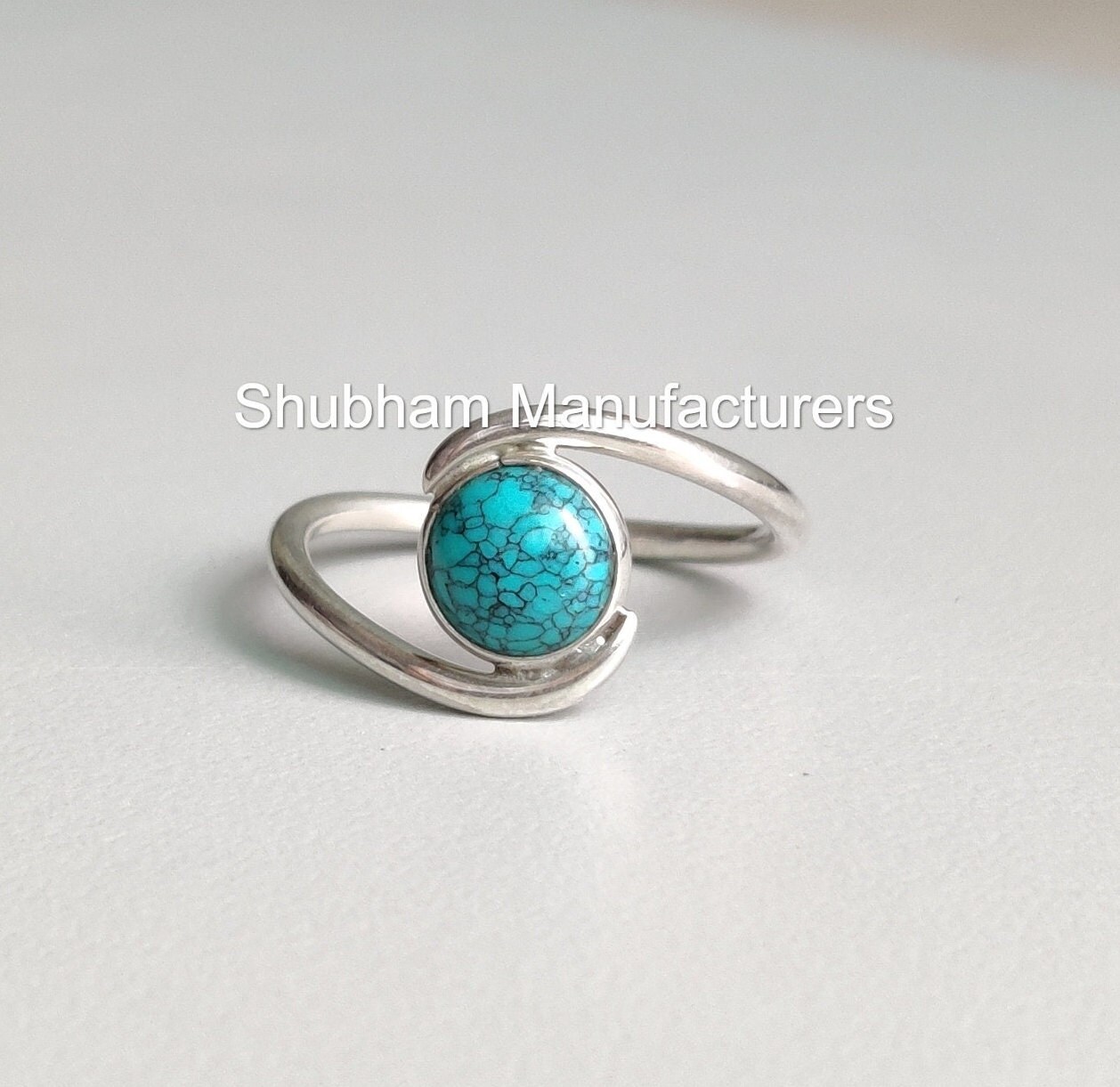 Echter Türkis Ring, 925 Sterling Silber Süßer Schlichter Alltagsring, Blauer Edelstein, Dezember Geburtsstein, Designer Ring Für Frauen von SHUBHAMMANUFACTURERS