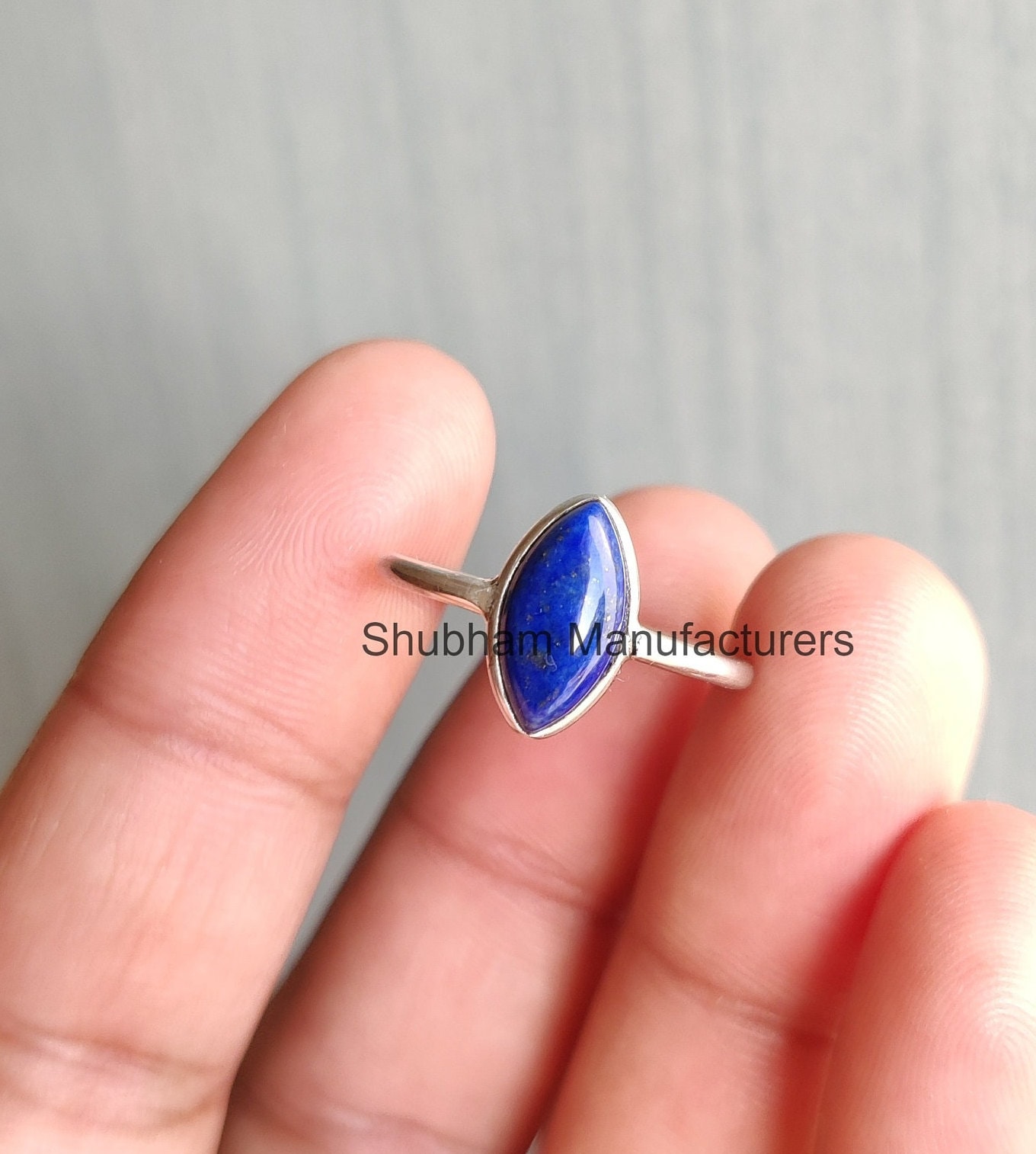 Lapis Lazuli Ring, 925 Sterling Silber Blauer Edelstein Schlichter Alltagsring, Natürlicher Schmuck, Marquise Form Ring Für Frauen von SHUBHAMMANUFACTURERS