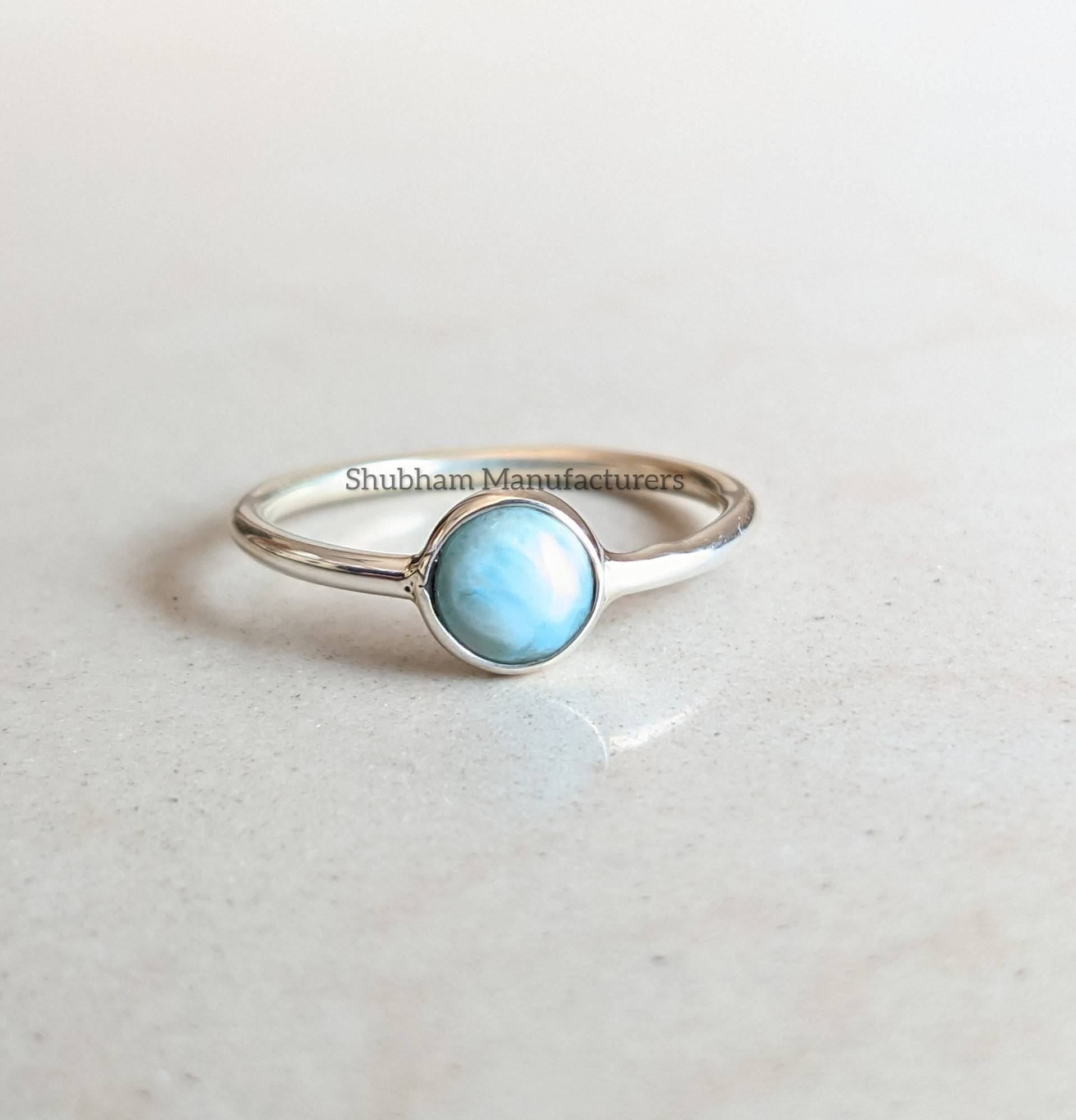 Natürlicher Larimar Ring, 925 Sterling Silber Blauer Edelstein Winziger Zierlicher Handgemachtes Geschenk Für Sie, Schmuck Frauen von SHUBHAMMANUFACTURERS