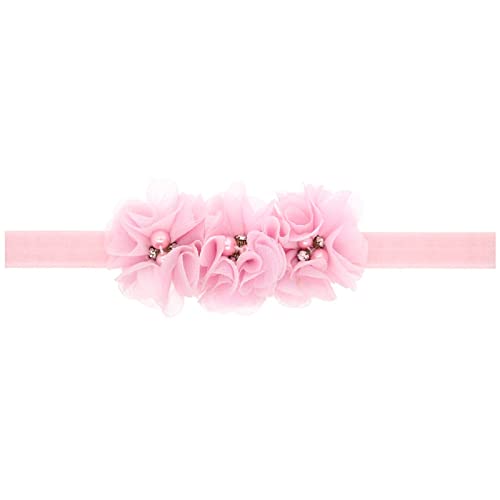 Blumen Stirnbänder Baby Mädchen Stirnband Haarband Schleife Haarband für Neugeborene Baby-Mädchen-Bögen Kopfbedeckung Elastische Haarbänder Geschenke (Pink, One Size) von SHUIYUE