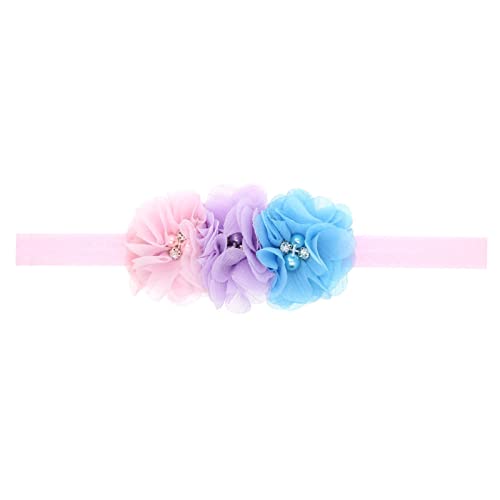 Blumen Stirnbänder Baby Mädchen Stirnband Haarband Schleife Haarband für Neugeborene Baby-Mädchen-Bögen Kopfbedeckung Elastische Haarbänder Geschenke (Pink#4, One Size) von SHUIYUE