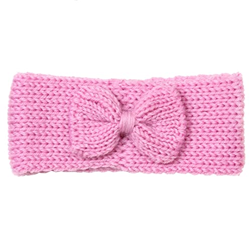 Kleinkind Baby Mädchen gestrickt solide Schleife Haarband Kopfbedeckung Stirnband Baby 12 Monate Geschenk (Pink, One Size) von SHUIYUE