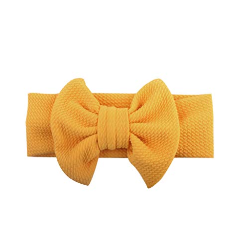 Mädchen Baby Kleinkind Prinzessin Bogen Haarband Zubehör Kopfbedeckung Babykopfschleife (Yellow, One Size) von SHUIYUE