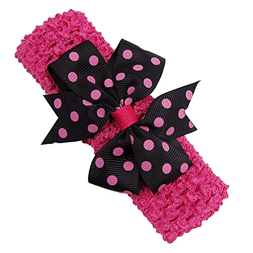 Stirnbänder Baby Mädchen Blumen Haarband Baby Schleife Haarband für Neugeborene Baby-Mädchen-Bögen Kopfbedeckung Elastische Haarbänder für Kleinkinder (Pink#2, One Size) von SHUIYUE