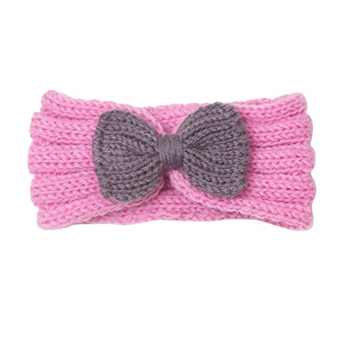 Stirnbänder Baby Mädchen Gestrickt Stirnband Haarband Schleife Haarband für Neugeborene Baby-Mädchen-Bögen Kopfbedeckung Elastische Haarbänder für Baby Mädchen (Pink#2, One Size) von SHUIYUE