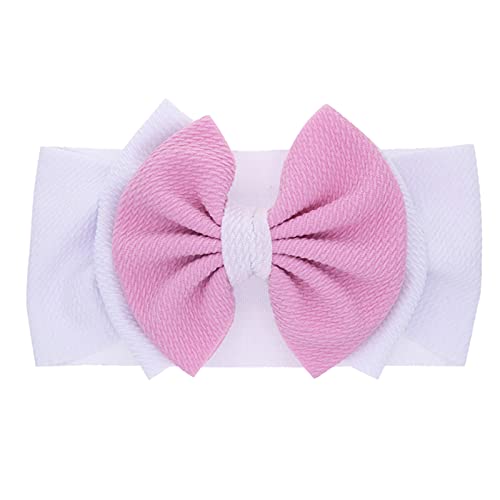 Stirnbänder Baby Mädchen Haarband Baby Schleife Haarband für Neugeborene Baby-Mädchen-Bögen Kopfbedeckung Elastische Haarbänder Hut für Kleinkinder Baby (Pink, One Size) von SHUIYUE