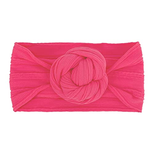 Stirnbänder Baby Mädchen Haarband Baby Schleife Weihnachtsstirnband Haarband für Neugeborene Baby-Mädchen-Bögen Kopfbedeckung Elastische Haarbänder Stirnband für Baby Mädchen (Hot Pink-b, One Size) von SHUIYUE