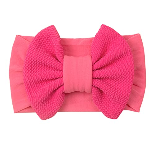 Stirnbänder Baby Mädchen Stirnband Haarband Schleife Haarband für Neugeborene Baby-Mädchen-Bögen Kopfbedeckung Elastische Haarbänder (Pink, One Size) von SHUIYUE