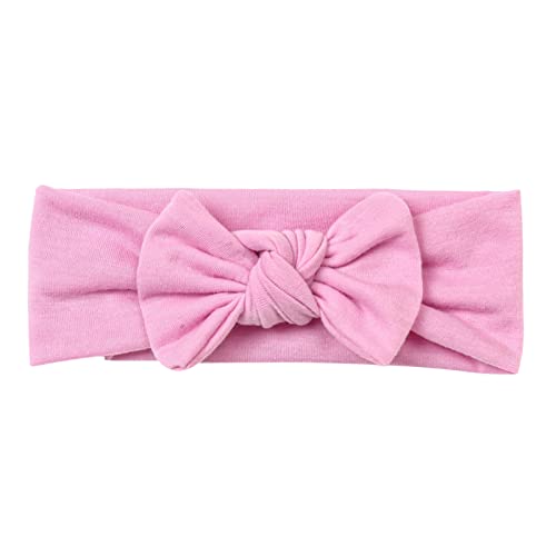Stirnbänder Baby Mädchen Strecken Haarband Schleife Haarband für Neugeborene Baby-Mädchen-Bögen Kopfbedeckung Elastische Haarbänder für Kleinkinder (Pink, One Size) von SHUIYUE