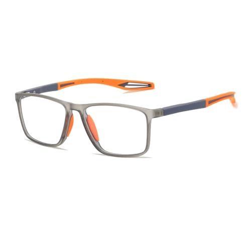 SHXSYN KY1119 Fertige Myopie-Anti-Blaulicht-Flachlicht-modische Brille mit großem Rahmen for Männer und Frauen TR90-Sportrahmen optischer Rahmen (Color : Gray frame, Size : 1.50), SHXSYN von SHXSYN