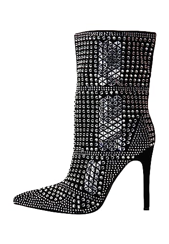 SIDONA Damen Stiefeletten, SCHWARZ Silber, 40 EU von SIDONA