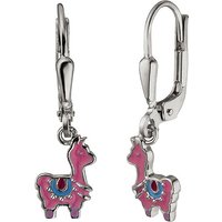 SIGO Kinder Ohrhänger Lama pink 925 Sterling Silber Ohrringe Kinderohrringe von SIGO