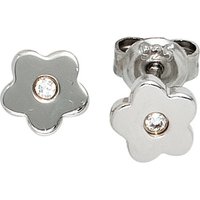 SIGO Kinder Ohrstecker Blume Blumen 925 Silber 2 Zirkonia Ohrringe Kinderohrringe von SIGO