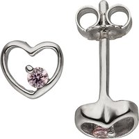 SIGO Kinder Ohrstecker Herz 925 Sterling Silber 2 Zirkonia Kinderohrringe von SIGO