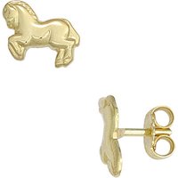 SIGO Kinder Ohrstecker Pferd Pferde 333 Gold Gelbgold Ohrringe Kinderohrringe von SIGO