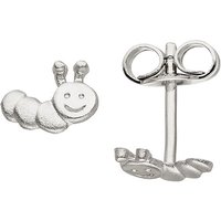 SIGO Kinder Ohrstecker Raupe 925 Sterling Silber mattiert Ohrringe Kinderohrringe von SIGO