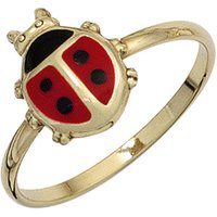 SIGO Kinder Ring Marienkäfer 333 Gold Gelbgold Lackeinlage rot schwarz Kinderring von SIGO