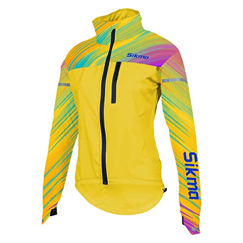 SIKMA Damen Mädchen Fahrradjacke, Regenmantel, weiblich, wasserdicht, wasserdicht, lässig, Oberteil, Outdoor, gelb, M SIKMA Damen Mädchen Fahrradjacke, Regenmantel, weiblich, wasserdicht, wasserdicht, lässig, Oberteil, Outdoor, gelb, M von Sikma