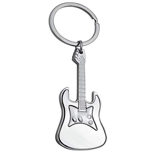 SILBERKANNE Schlüsselanhänger Gitarre 10x3,5 cm Premium Silber Plated edel versilbert in Top Verarbeitung von SILBERKANNE