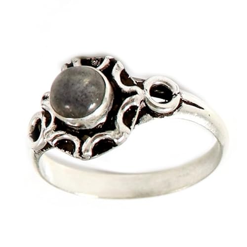 SILVERNROCK Labradorit Edelstein-Bandring für Herren und Damen alle Größen Geschenkartikel 925 Sterlingsilber-Ring handgefertigter Schmuck E167B_59 (18.8) von SILVERNROCK