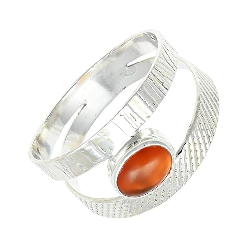 SILVERNROCK Opal Edelstein-Bandring für Herren und Damen alle Größen Geschenkartikel 925 Sterlingsilber-Ring handgefertigter Schmuck ERG-132D_69 (22.0) von SILVERNROCK