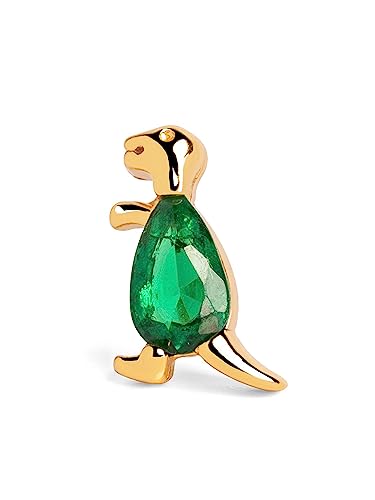 SINGULARU - Loser Ohrring Dino T Rex Green Gold - Ohrring in Sterlingsilber mit 18 Kt. Vergoldung - Ohrsteckerverschluss - Loser Ohrring - Damenschmuck von SINGULARU