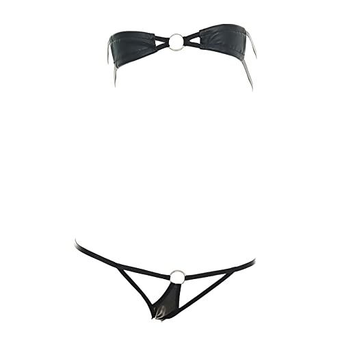 SINGUYUN Damen Sexy Mikro-Bikini Anzug Anime Bikini Cosplay Dessous Kawaii BH und Panty Set niedlich, 215 schwarz, Einheitsgröße von SINGUYUN