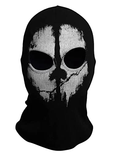 Ghost Maske Call of Balaclava Duty Maske Geisterschädel Vollgesichtsmaske Skelett Ski Fahrrad Motorrad Hals Gesichtsmaske Winddichte Cosplay Maske für Winter Outdoor Sport von SINSEN