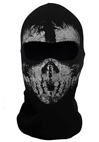 Ghost Maske Call of Balaclava Duty Maske Geisterschädel Vollgesichtsmaske Skelett Ski Fahrrad Motorrad Hals Gesichtsmaske Winddichte Cosplay Maske für Winter Outdoor Sport von SINSEN