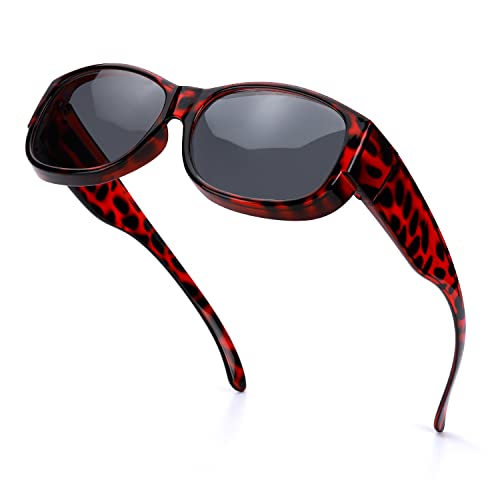 SIPHEW Sonnenbrillen Überziehbrille UV400 Schutz, Fit-Over Brille Überzieh Sonnenbrillen Clip für brillenträger Damen Herren von SIPHEW
