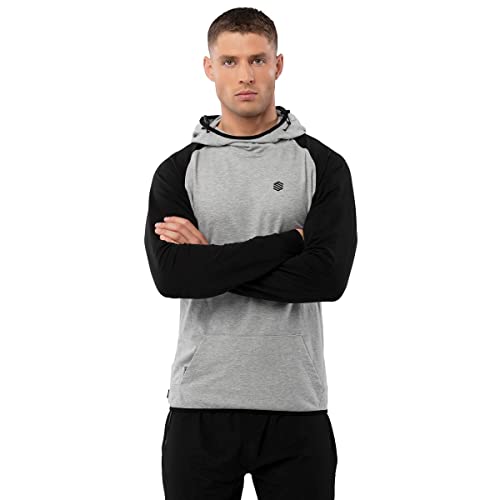 SIROKO Fitness Old School Sweatshirt Perlgrau Herren, Perlgrau/Schwarz, M von SIROKO