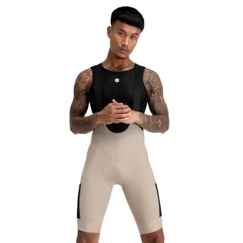 SIROKO - Radsport Gravel Trägerhose Rocket - XL - Beige/Schwarz von SIROKO