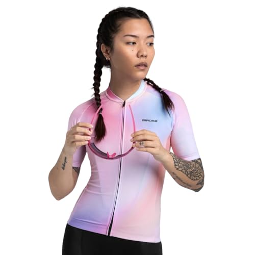 SIROKO - Radtrikot für Damen M2 Aura - L - Bubblegum Pink/Hellblau von SIROKO