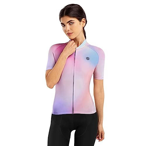 SIROKO - Radtrikot für Damen M2 Aura - XL - Bubblegum Pink/Hellblau von SIROKO