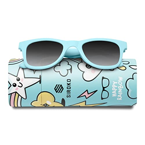 SIROKO - Sonnenbrille für Kinder Happy Rainbow - Schwarz/Cyan, Schwarz/Cyan, Einheitsgröße von SIROKO