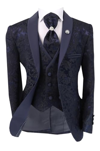 Jungen-Smokinganzug mit Blumenmuster und Paisley-Muster, 5-teiliges Set für Pageboy-Hochzeiten und alle besonderen Anlässe, Alter 16 Jahre Jungen-Smokinganzug mit Blumenmuster und Paisley-Muster, 5-teiliges Set für Pageboy-Hochzeiten und alle besonderen Anlässe, Alter 16 Jahre von SIRRI