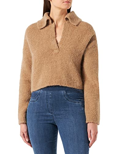 Sisley Damen L/S Polo Shirt 102VM3005 Sweater, Camel 93Y, S von SISLEY