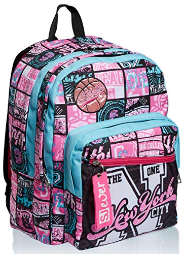 SJ Rucksack, Schulranzen für Grundschule, ab 1. Klasse, Schulrucksack mit Doppelfach, Extra Volumen; Geräumige Schultasche für Mädchen und Jungen, mehrfarbig/Muster von SJ GANG STYLE JAM GANG