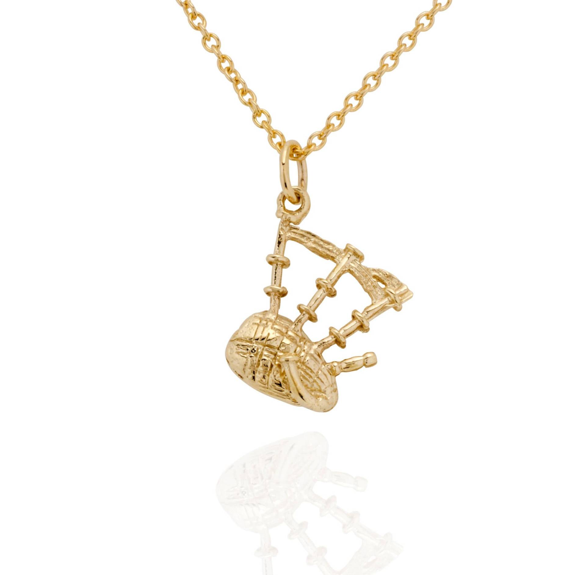 9 Karat Gold Dudelsack Charm Anhänger von SJCoJewellers