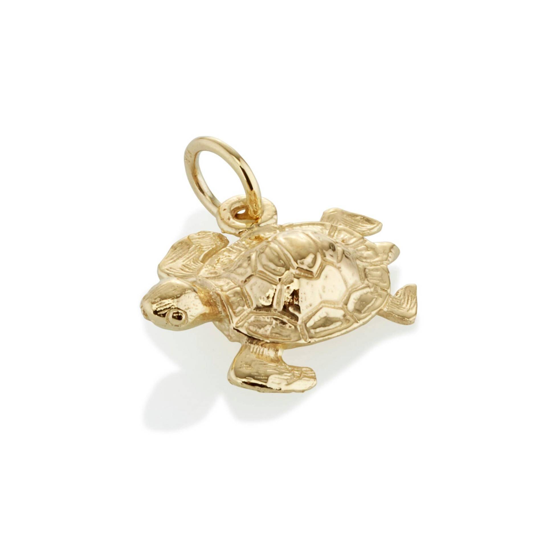 9 Karat Gold Schildkröte Charm Anhänger von SJCoJewellers