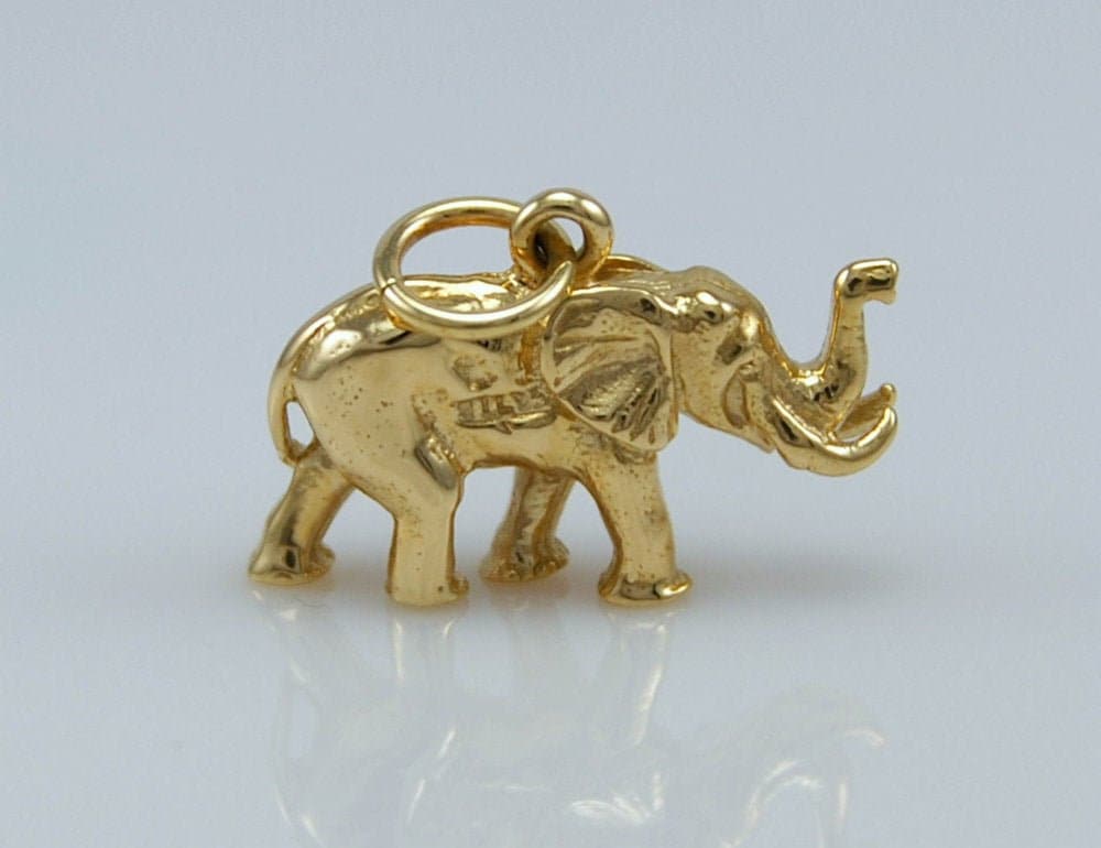 9Ct Gold Elefant Charm Anhänger von SJCoJewellers