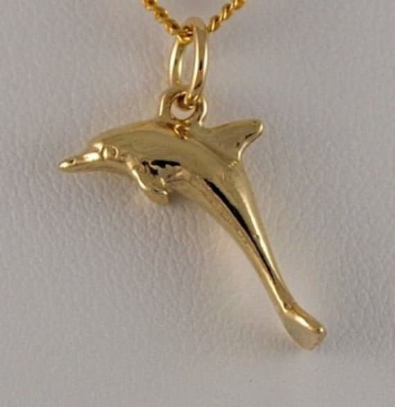 Golddelfin Anhänger Charm 9 Karat Gold Massiv von SJCoJewellers