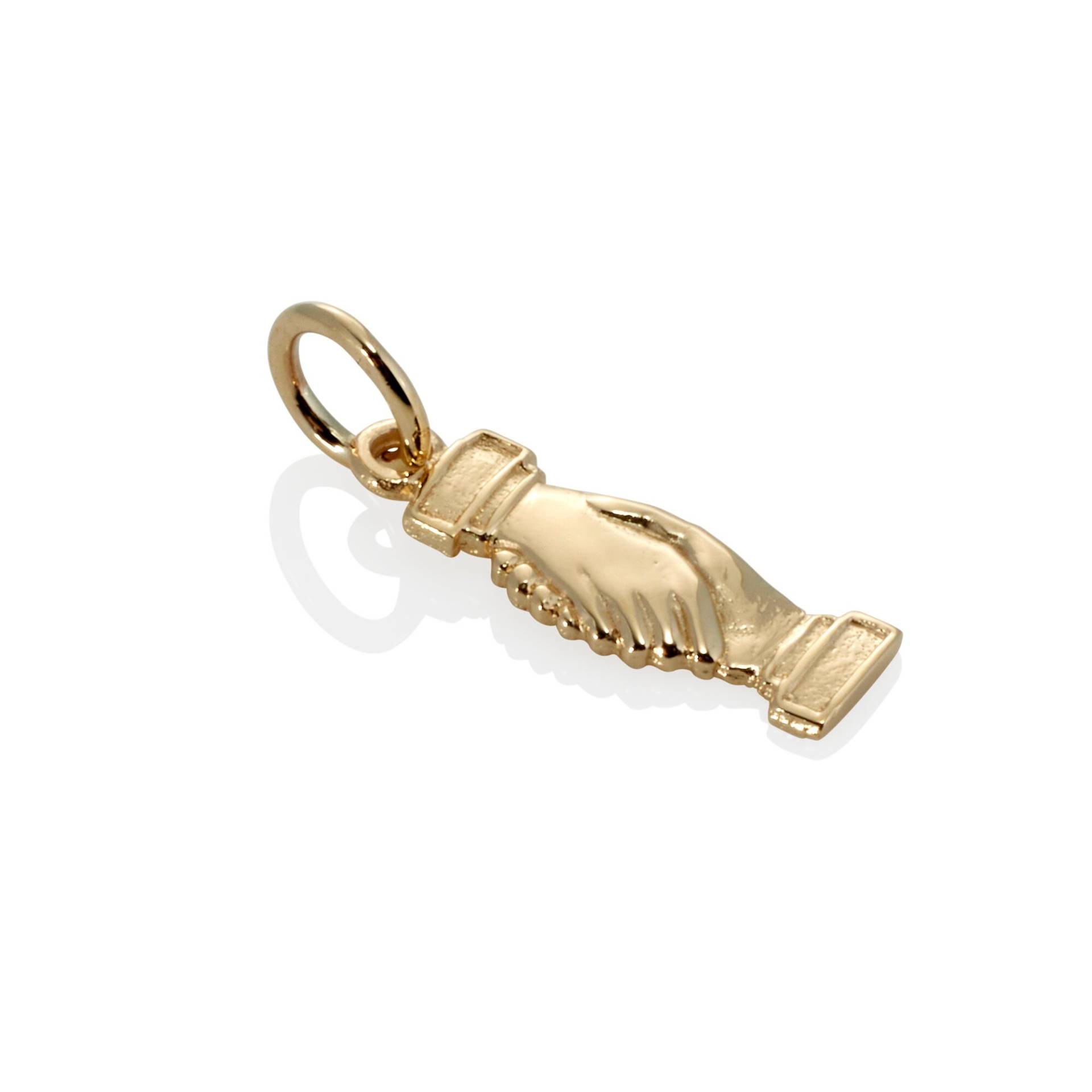 Handschlag Charm Anhänger Aus 9 Karat Gold von SJCoJewellers