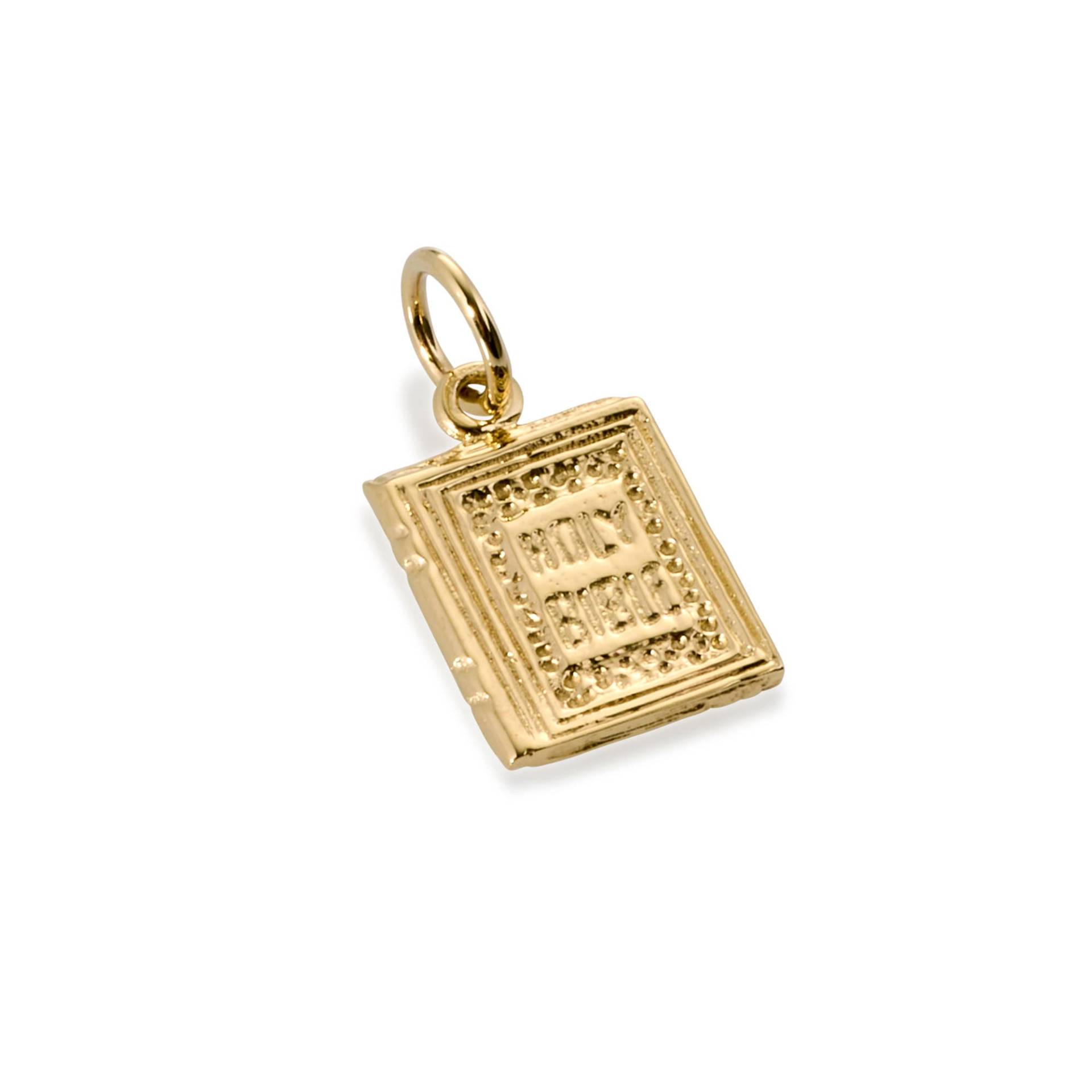 Massiver 9 Karat Gold Bibel Charm Anhänger von SJCoJewellers